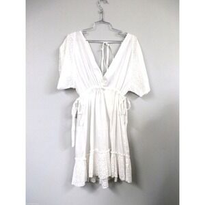 2 Chillies Australia White V Front Swim Cover up 100% Cotton Sz 6 NWT $79.50